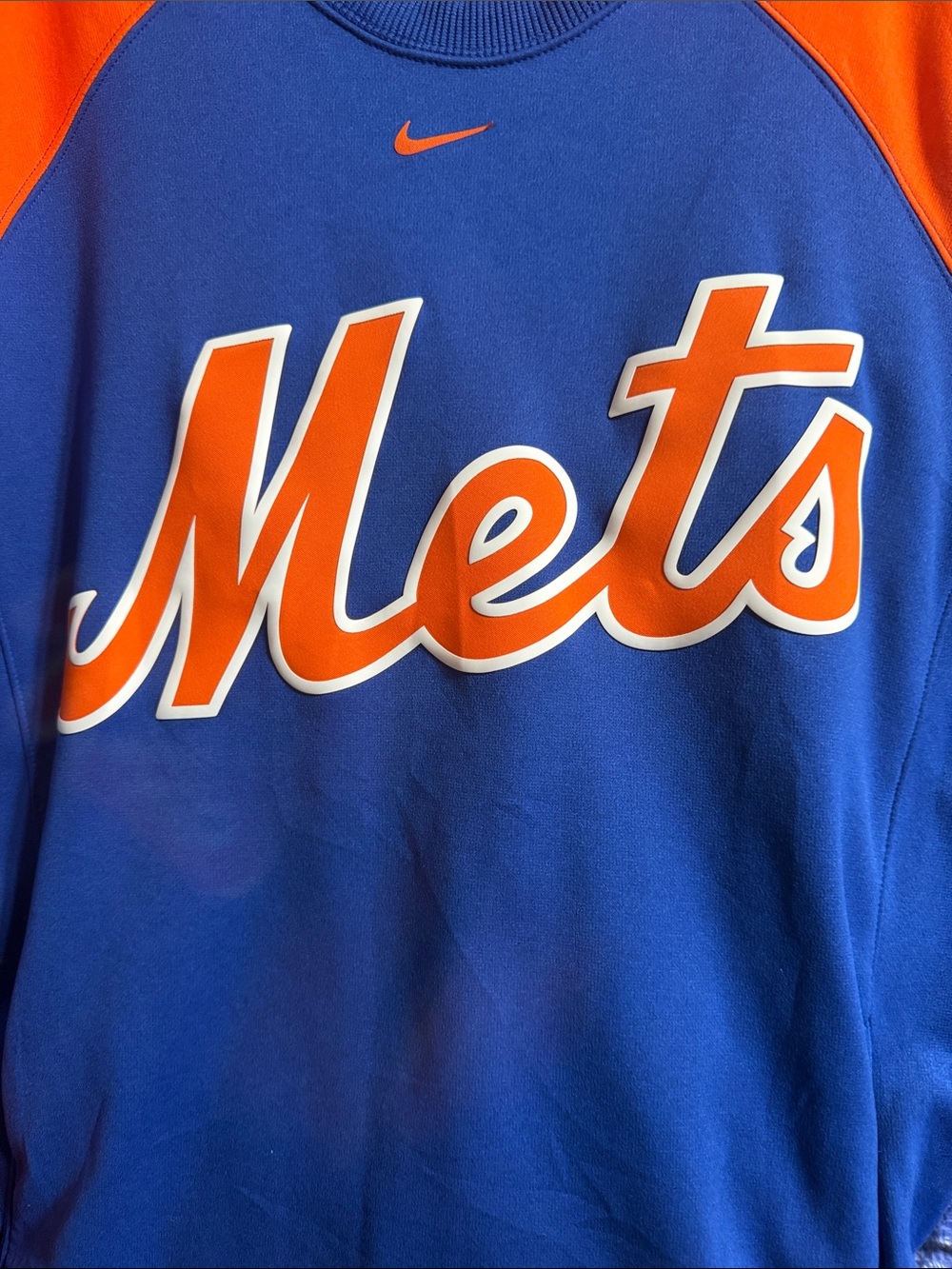 Nike Blue & Orange Mets Crewneck Sweatshirt
